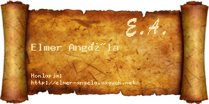 Elmer Angéla névjegykártya